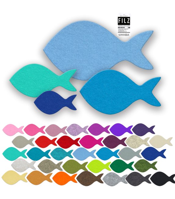 FISCH Filz Untersetzer / Glasuntersetzer / Farbwahl!